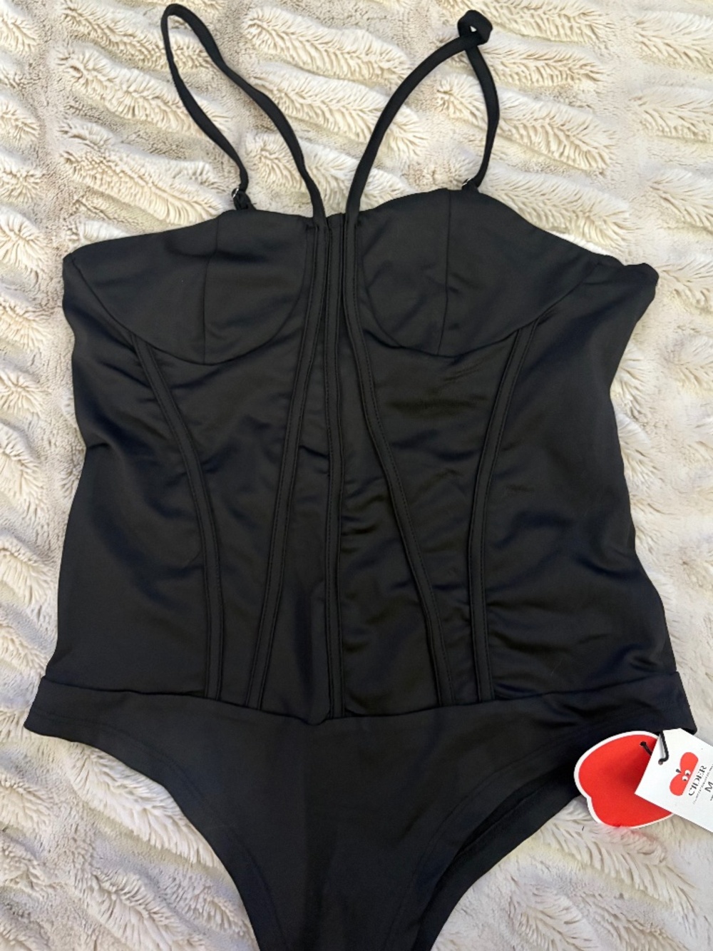 Cider Black Corset Bodysuit size medium